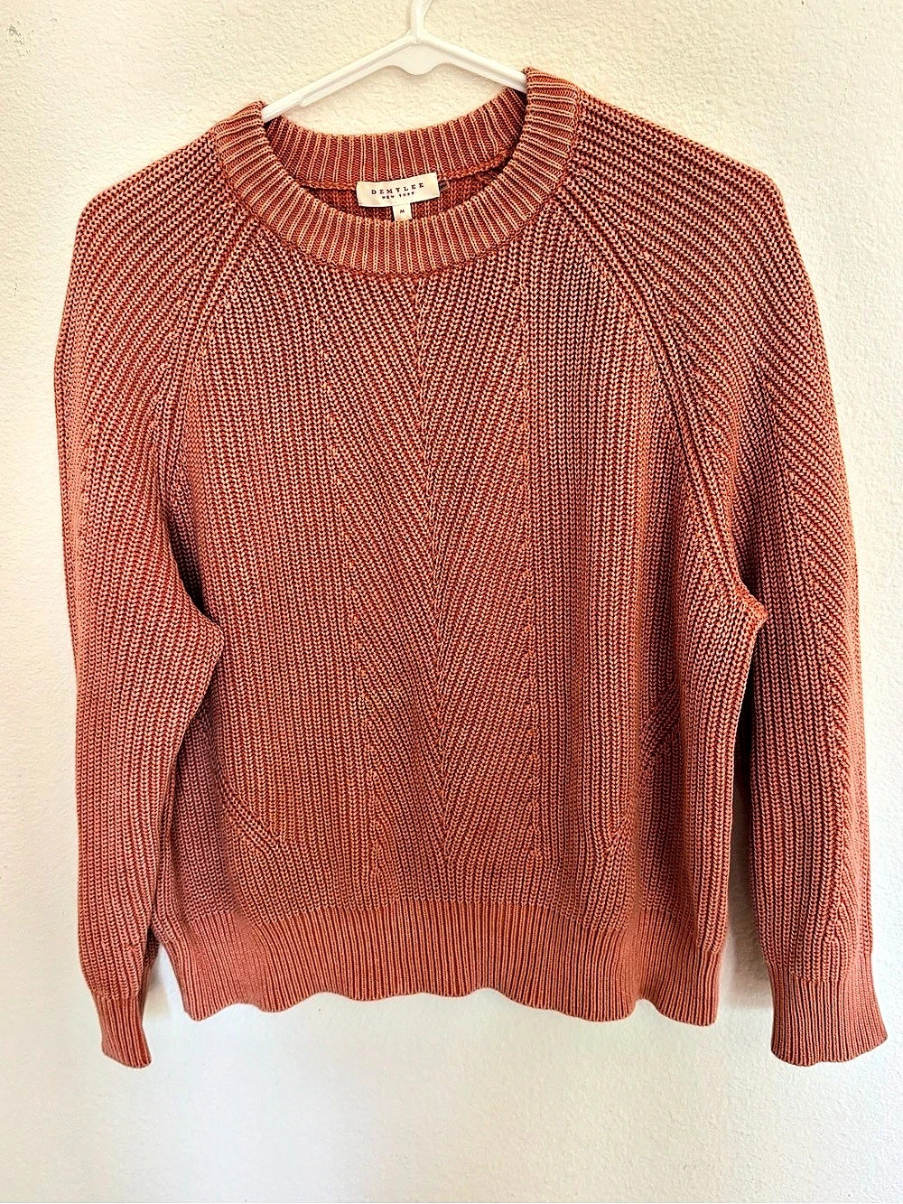 DEMYLEE cotton Neck Cotton Sweater in Coral Size medium Like New